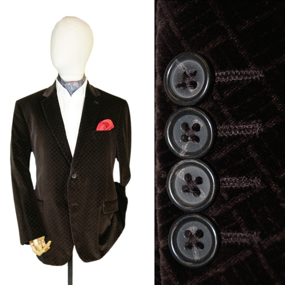 MICHAEL KORS 46R COCOA BROWN VELVET BLAZER
